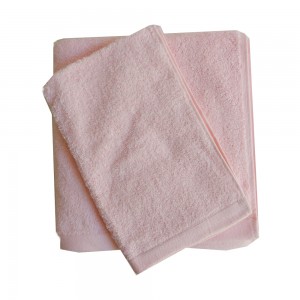 Coppia Asciugamano Spugna - Colore Rosa
